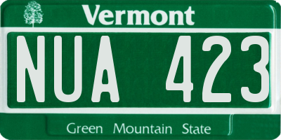 VT license plate NUA423