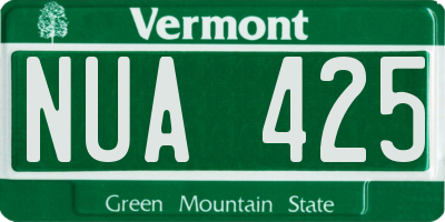 VT license plate NUA425