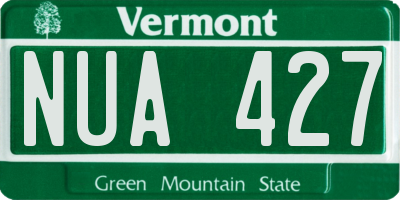 VT license plate NUA427