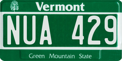 VT license plate NUA429