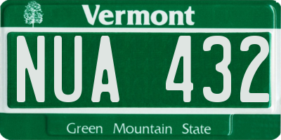 VT license plate NUA432