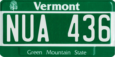 VT license plate NUA436