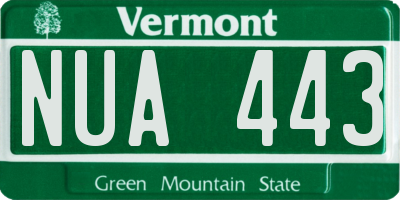 VT license plate NUA443