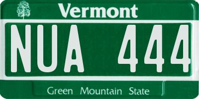 VT license plate NUA444