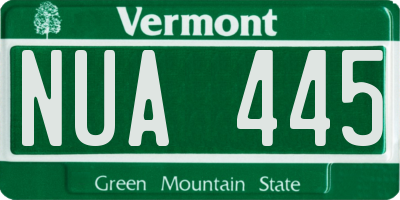 VT license plate NUA445