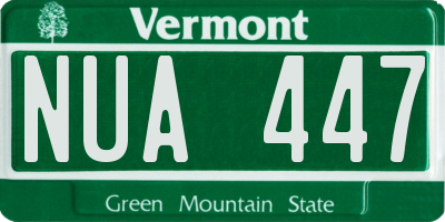 VT license plate NUA447