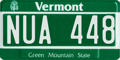 VT license plate NUA448