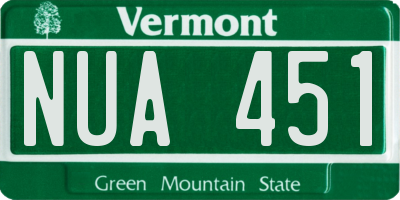 VT license plate NUA451