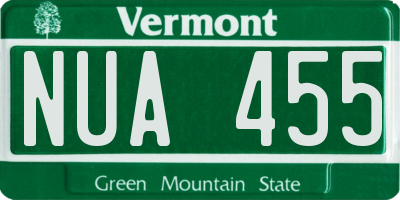 VT license plate NUA455