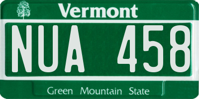 VT license plate NUA458