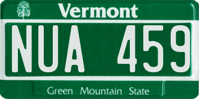 VT license plate NUA459