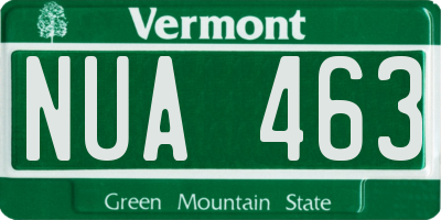 VT license plate NUA463