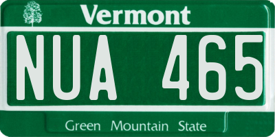 VT license plate NUA465