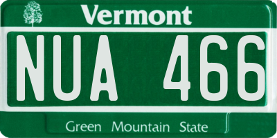 VT license plate NUA466