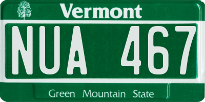 VT license plate NUA467