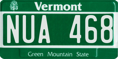 VT license plate NUA468