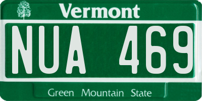 VT license plate NUA469