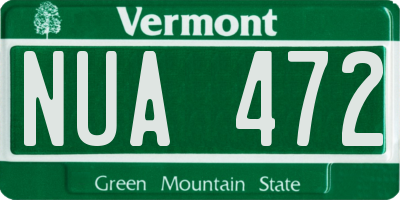 VT license plate NUA472