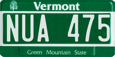 VT license plate NUA475