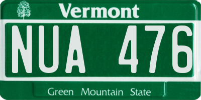 VT license plate NUA476