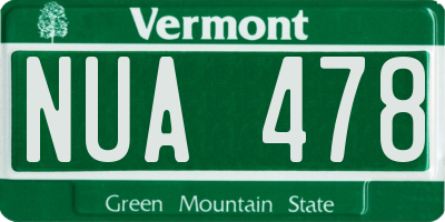 VT license plate NUA478