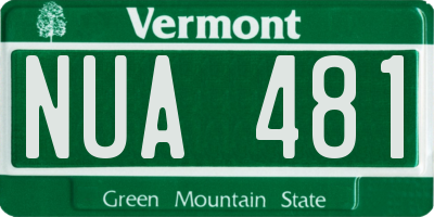 VT license plate NUA481