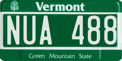 VT license plate NUA488