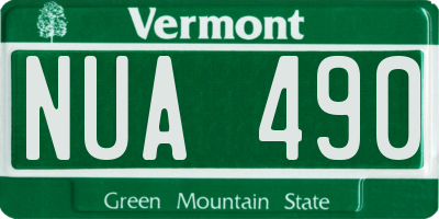 VT license plate NUA490