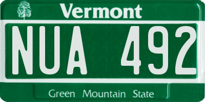 VT license plate NUA492