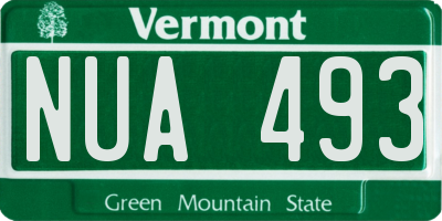 VT license plate NUA493