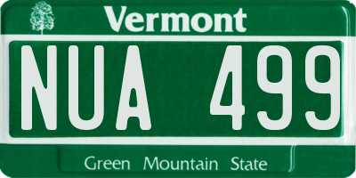 VT license plate NUA499