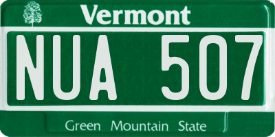 VT license plate NUA507