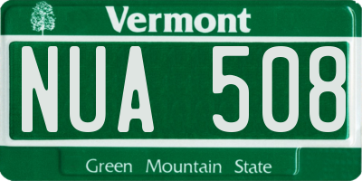 VT license plate NUA508