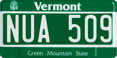 VT license plate NUA509