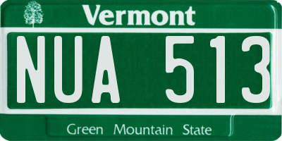 VT license plate NUA513