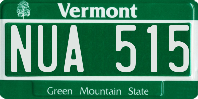 VT license plate NUA515