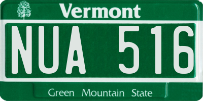 VT license plate NUA516