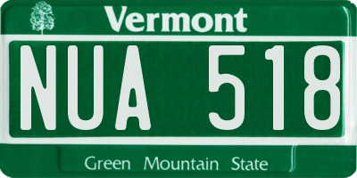 VT license plate NUA518
