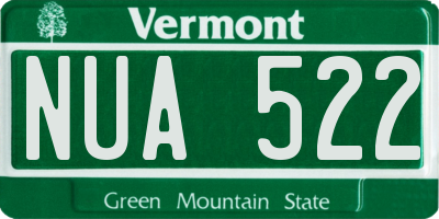 VT license plate NUA522