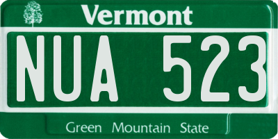 VT license plate NUA523
