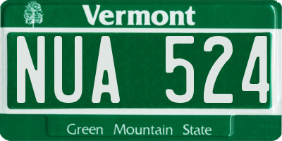 VT license plate NUA524