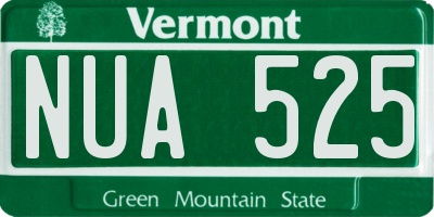 VT license plate NUA525