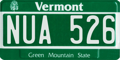 VT license plate NUA526