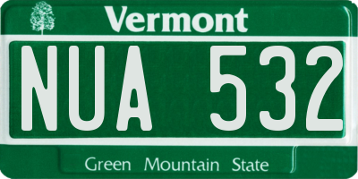 VT license plate NUA532