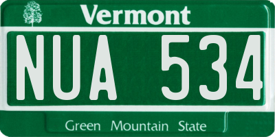 VT license plate NUA534