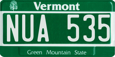 VT license plate NUA535