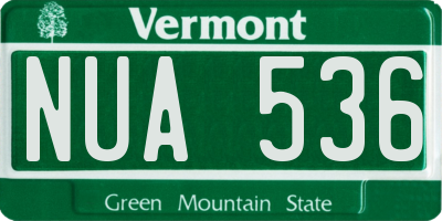 VT license plate NUA536