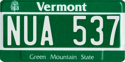 VT license plate NUA537