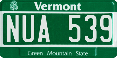 VT license plate NUA539