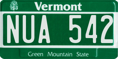 VT license plate NUA542